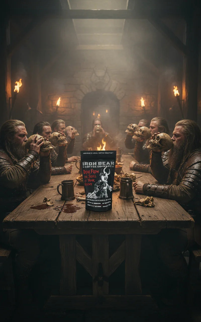 Load image into Gallery viewer, Iron Bean Coffee Company - Drink From the Skull of Your Enemy Dark Roast
