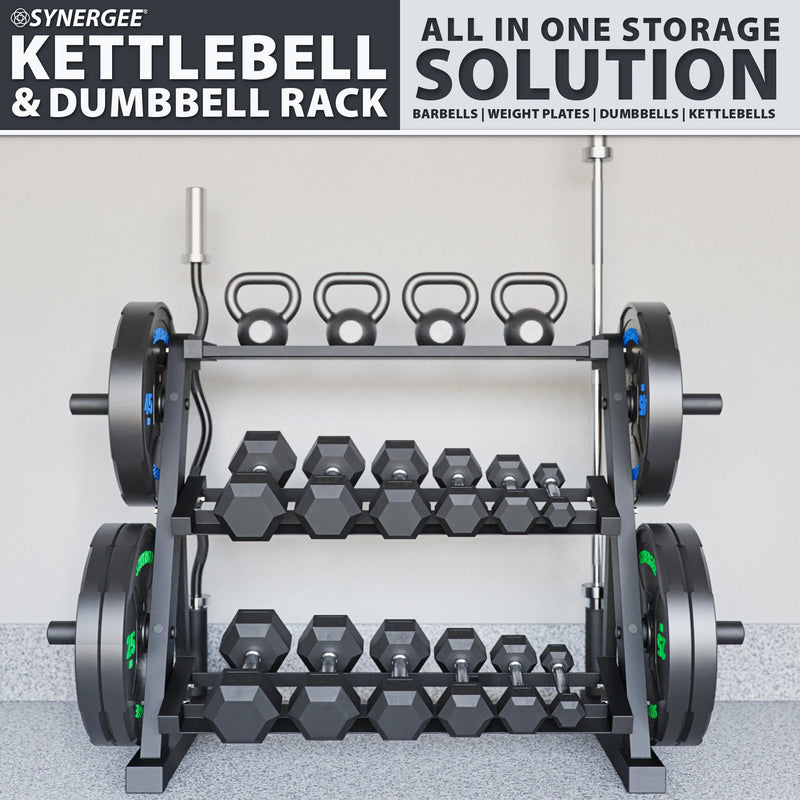 Load image into Gallery viewer, Synergee - Dumbbell + Kettlebell Storage Rack
