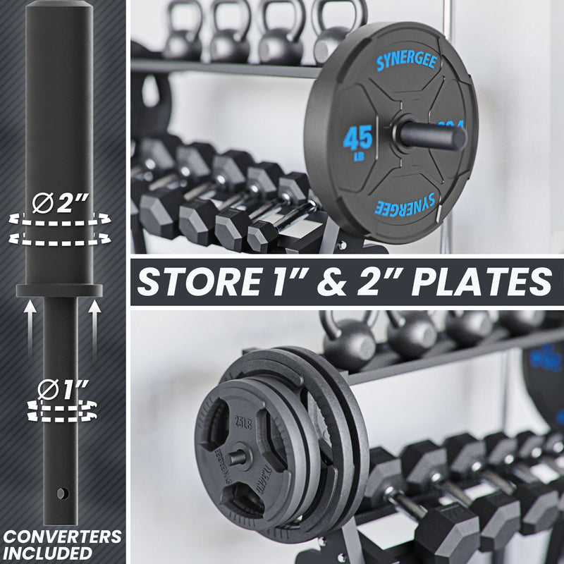 Load image into Gallery viewer, Synergee - Dumbbell + Kettlebell Storage Rack
