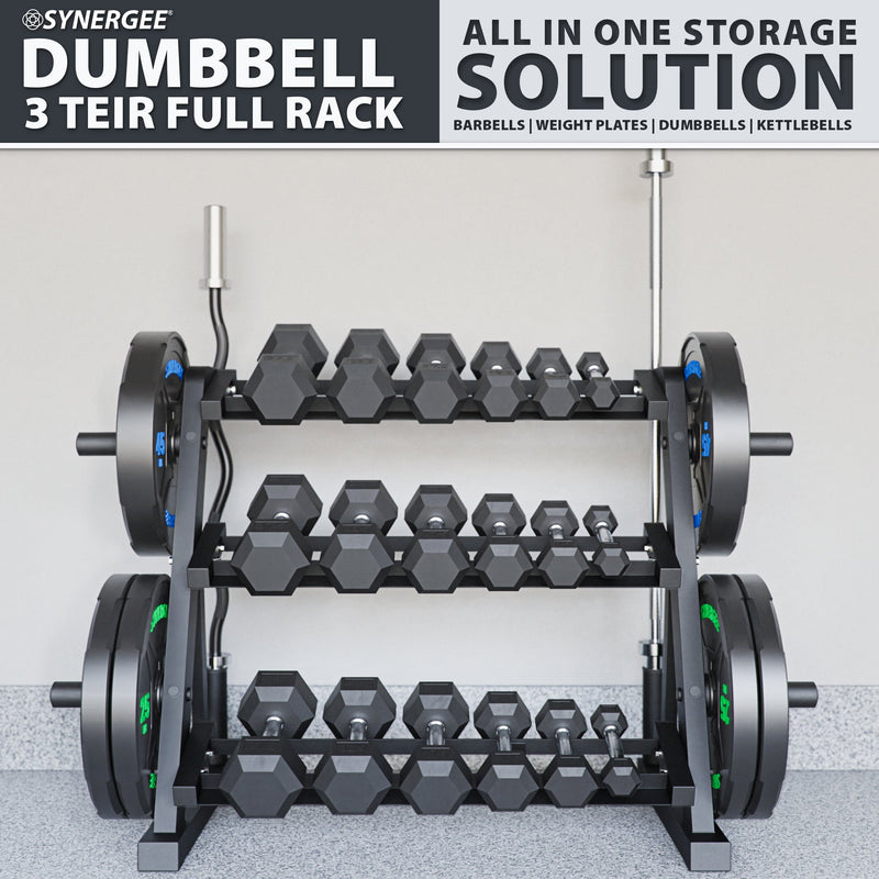 Load image into Gallery viewer, Synergee - Dumbbell + Kettlebell Storage Rack
