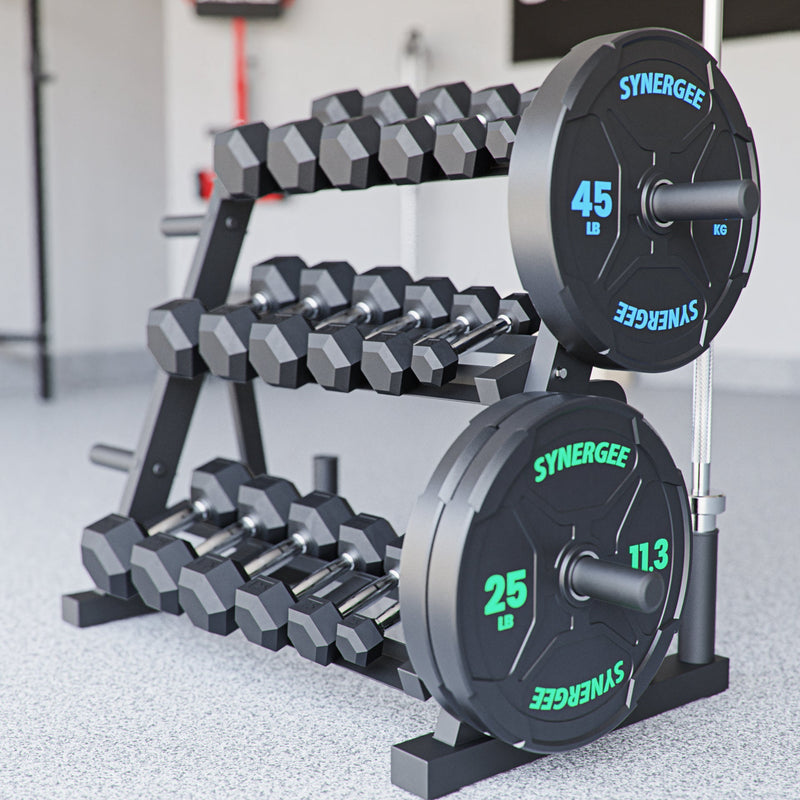 Load image into Gallery viewer, Synergee - Dumbbell + Kettlebell Storage Rack
