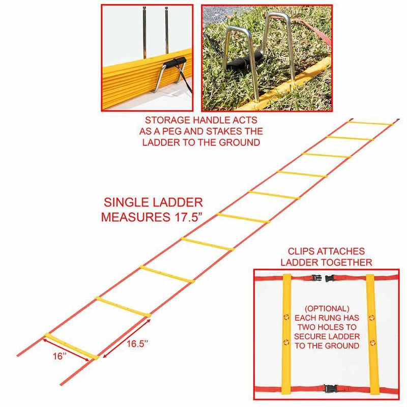 Load image into Gallery viewer, Valor Fitness - Speed Agility Training Ladder 12 Rung Pair
