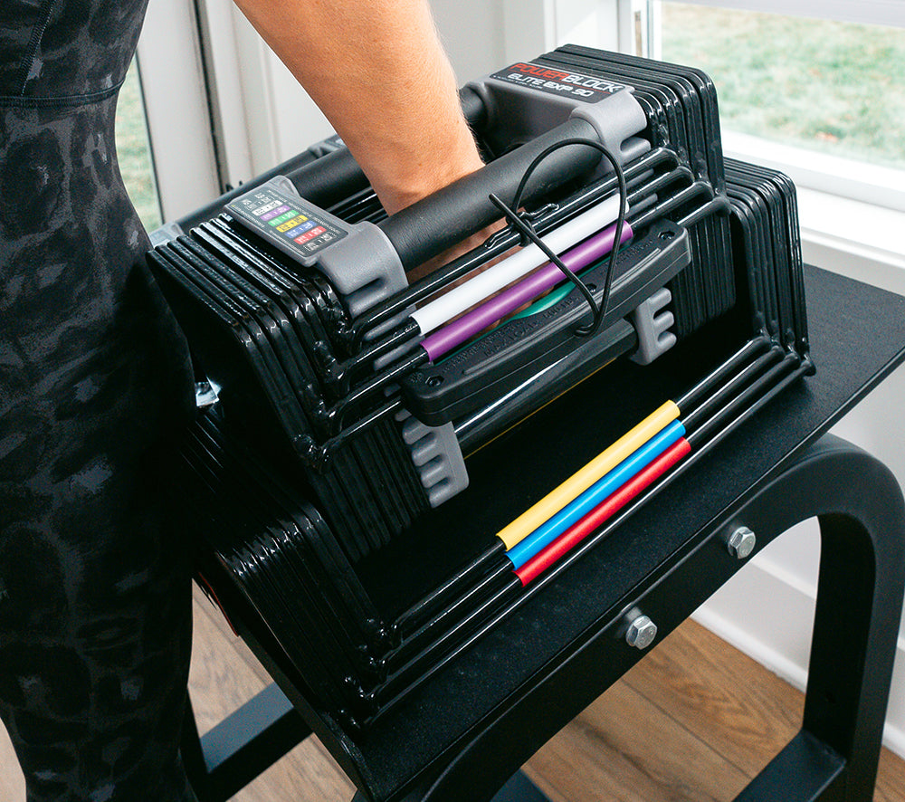 nerudesignworks EXTENSHIONTABLE bkフルセット Adjustable Dumbbell Expansion Kit 70-90 lbs | PowerBlock – Living.Fit