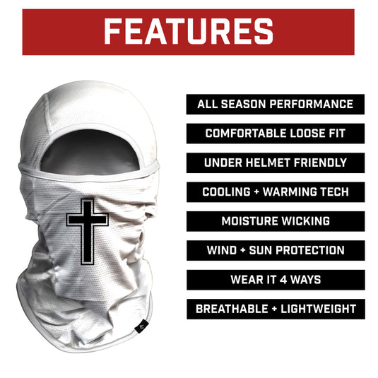 Elite Athletic Gear - Faith Cross White Balaclava Mask (Shiesty)