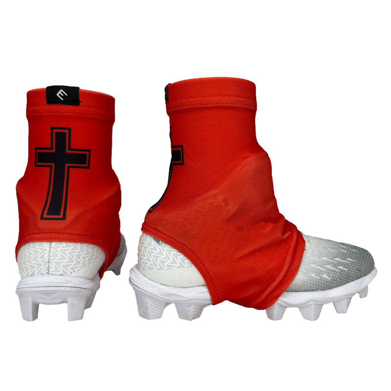 Load image into Gallery viewer, Elite Athletic Gear - Faith Cross Red Cleat Covers
