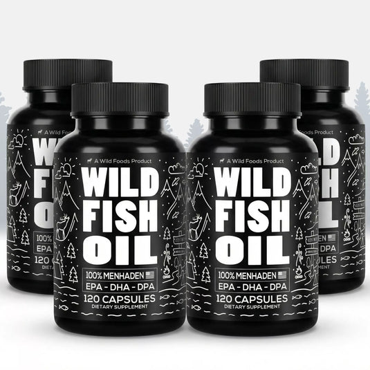 Wild Foods - Fish Oil Capsules, Omega-3 Blend - 4x - 480 Caps