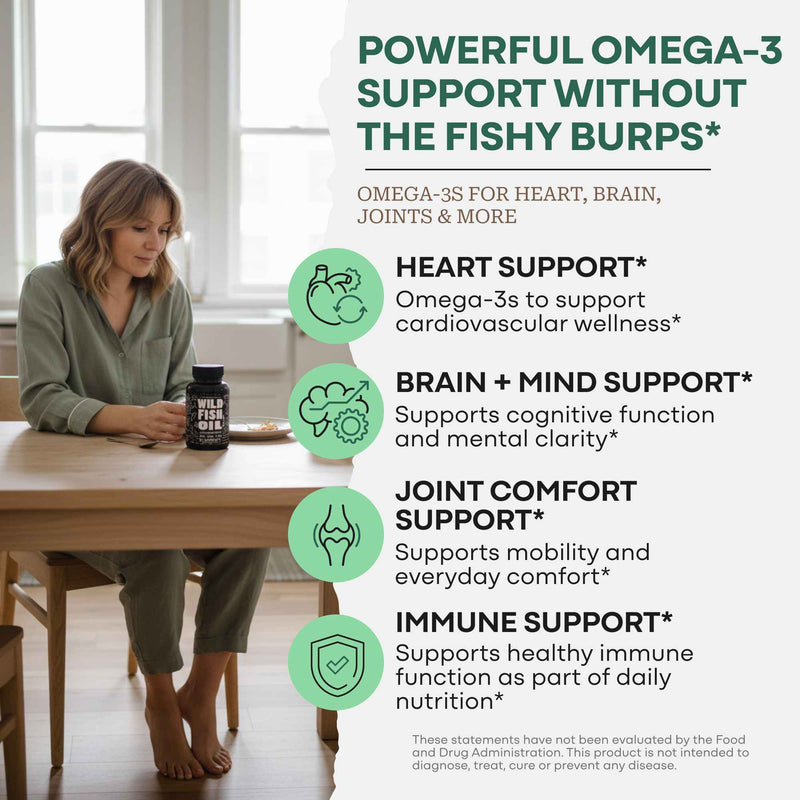 Load image into Gallery viewer, Wild Foods - Fish Oil Capsules, Omega-3 Blend - Vitamins &amp; Supplements
