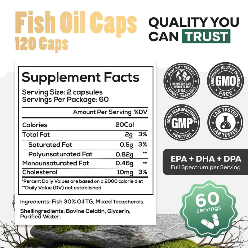 Load image into Gallery viewer, Wild Foods - Fish Oil Capsules, Omega-3 Blend - Vitamins &amp; Supplements
