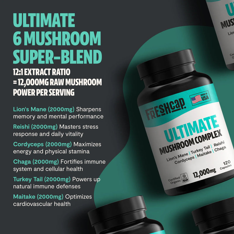 Load image into Gallery viewer, FreshCap Mushrooms - Organic Mushroom Complex Supplement Capsules
