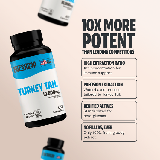 FreshCap Mushrooms - Organic Turkey Tail Mushroom Capsules