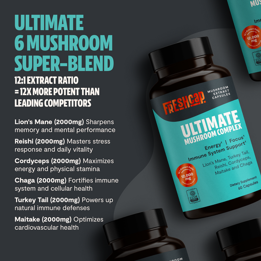 FreshCap Mushrooms - Organic Mushroom Complex Supplement Capsules