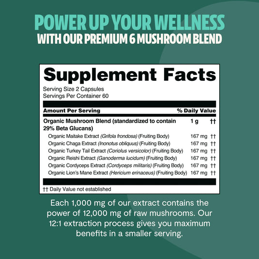FreshCap Mushrooms - Organic Mushroom Complex Supplement Capsules