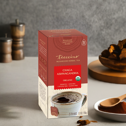 Teeccino - Chaga Ashwagandha Butterscotch Cream Mushroom Herbal Tea