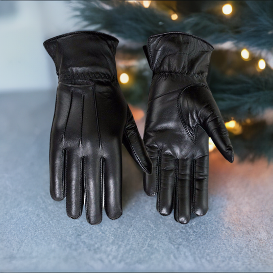 MRX - Ladies Warm Winter Dress and Work Gloves, Thermal Lining, Genuine Black Leather