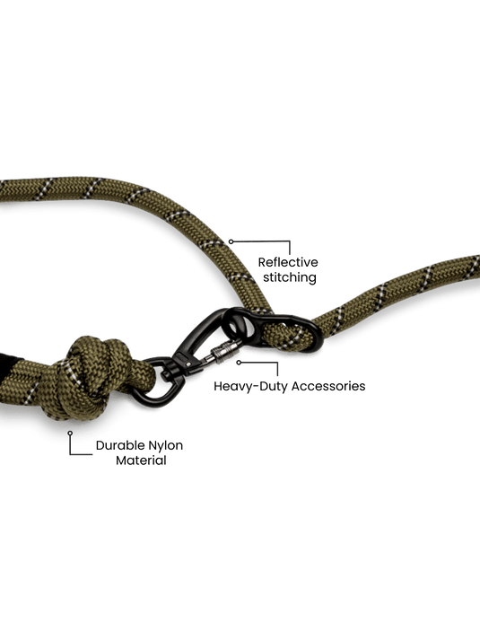 Runner's Athletics - Rove Hands-Free Running Dog Leash (Army Green)