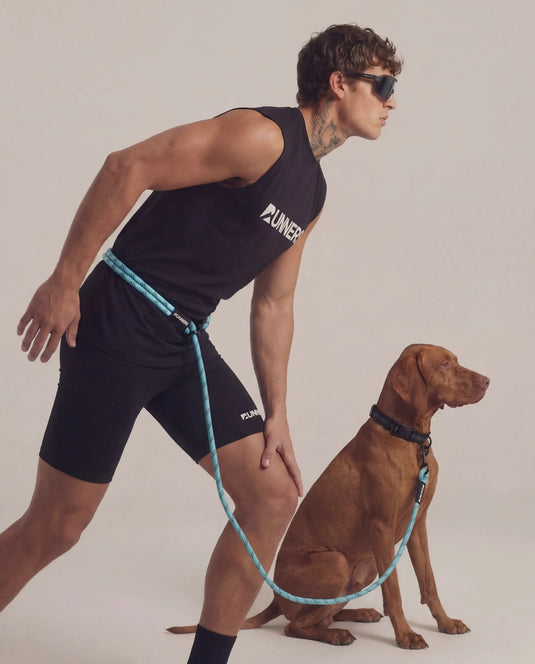 Runner's Athletics - Aqua Blue Runners Hands-Free Dog Leash