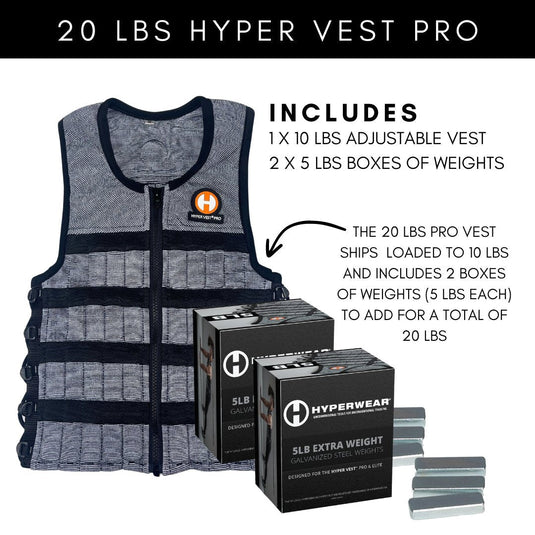 Hyperwear - Hyper Vest Pro Weight Vest | Adjustable, Comfortable, Thin