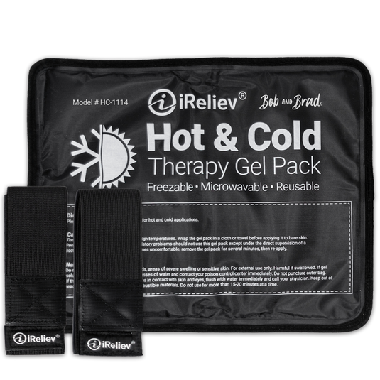 iReliev - Premium Reusable Hot and Cold Therapy Gel Pack with Securement Straps