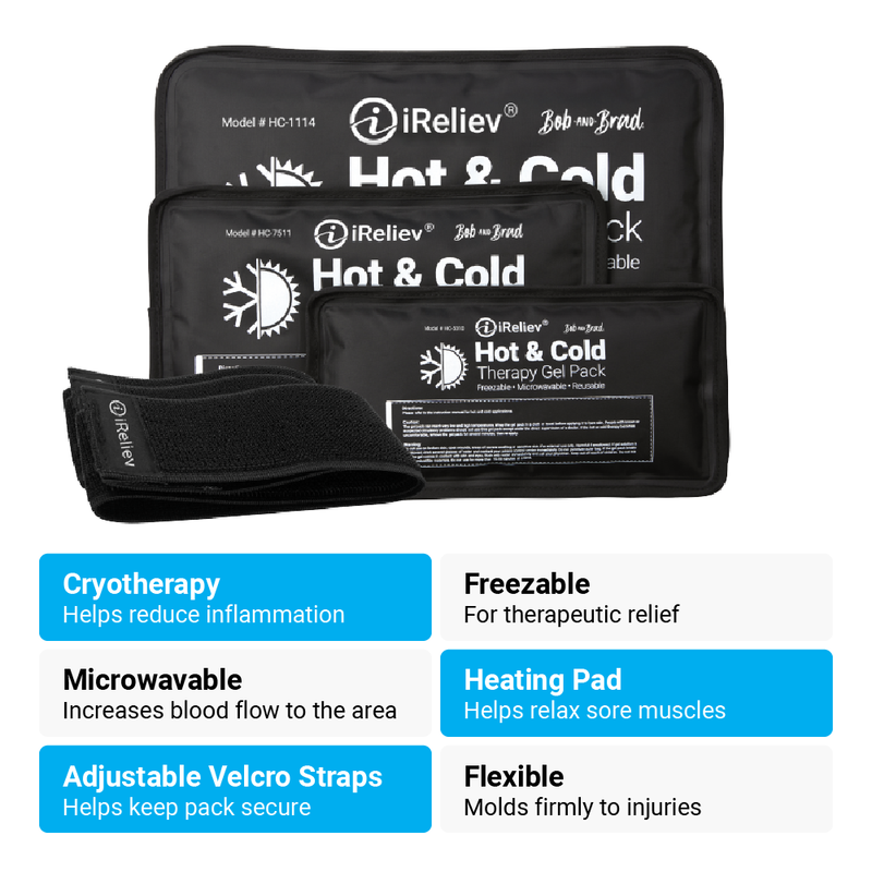 Load image into Gallery viewer, iReliev - Premium Reusable Hot and Cold Therapy Gel Pack with Securement Straps
