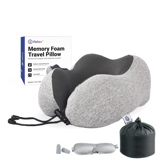 iReliev - Memory Foam Travel Pillow