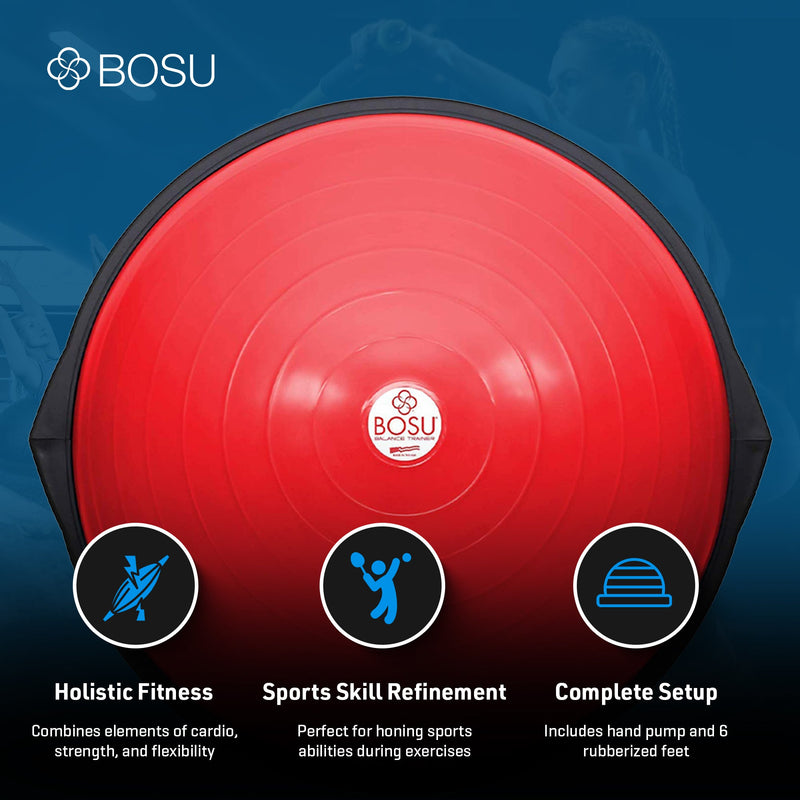 Load image into Gallery viewer, Bosu 72-10850 Home Gym The Original Balance Trainer 65 cm Diameter, Red &amp; Black
