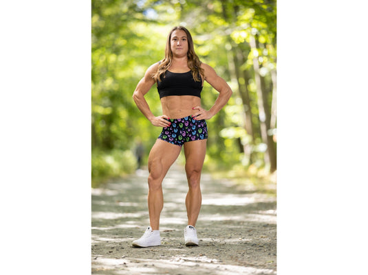 Peachy Athletic - Rock the Glow Squat-Proof Gym Shorts