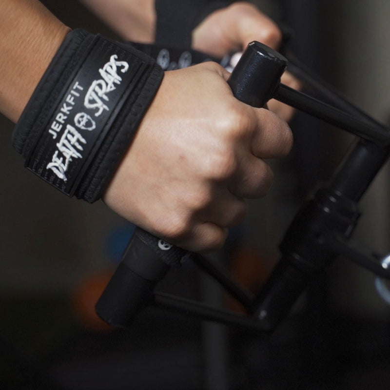 Load image into Gallery viewer, JerkFit - JerkFit Death Straps, Traditional Lifting Straps with Double Sided Skull-Grip
