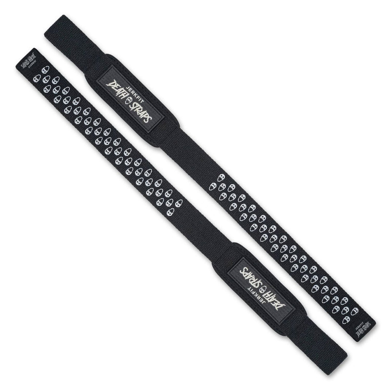 Load image into Gallery viewer, JerkFit - JerkFit Death Straps, Traditional Lifting Straps with Double Sided Skull-Grip
