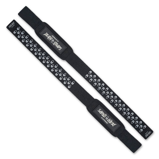 JerkFit - JerkFit Death Straps, Traditional Lifting Straps with Double Sided Skull-Grip