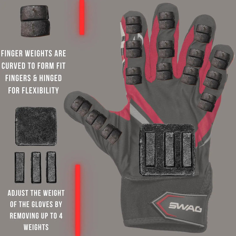 Load image into Gallery viewer, HoopsKing - S.W.A.G. Adjustable Weighted Gloves | Men Women | Finger Weights | Basketball, Fitness, Exercise
