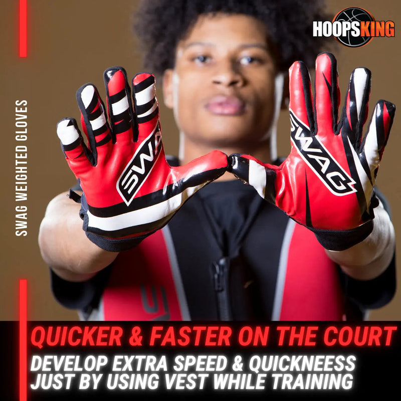 Load image into Gallery viewer, HoopsKing - S.W.A.G. Adjustable Weighted Gloves | Men Women | Finger Weights | Basketball, Fitness, Exercise
