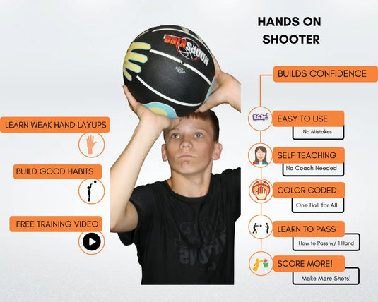 HoopsKing - Hands on Shooter Basketball w- Hand Placement