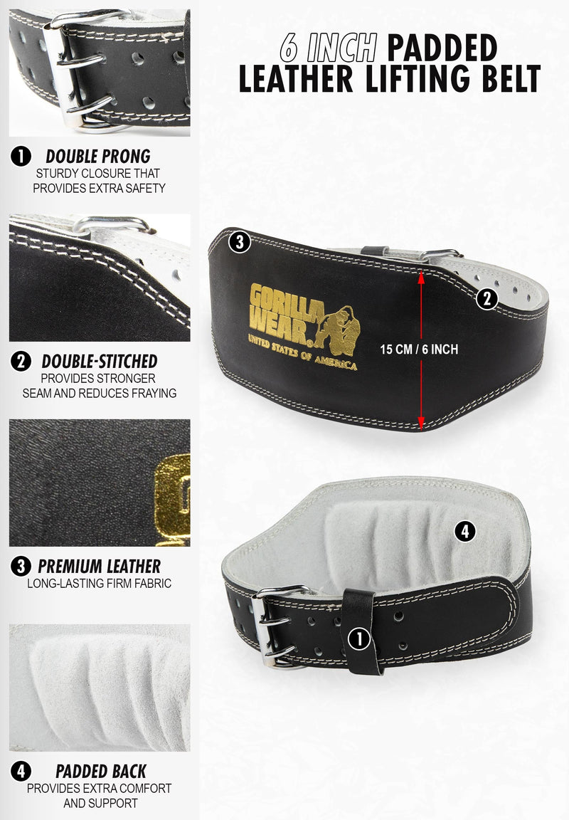 Load image into Gallery viewer, GW 6- Inch Padded Leather Lifting Belt - Brown
