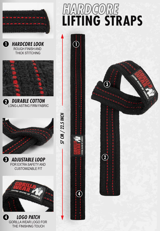 Hardcore Lifting Straps - Black