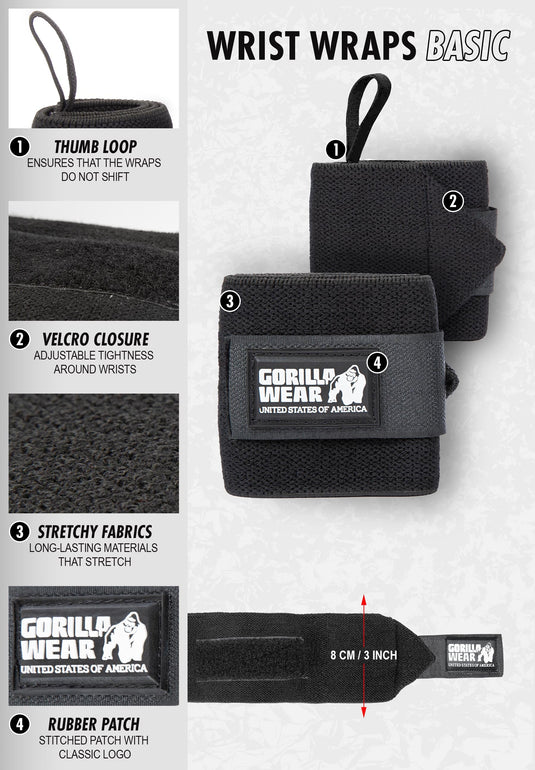 Wrist Wraps Basic - Black/Gray