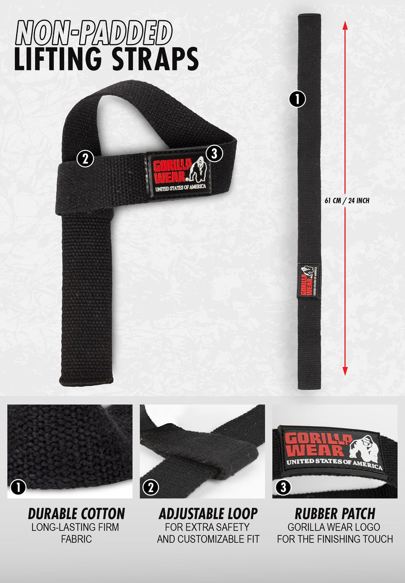 Load image into Gallery viewer, Non-Padded Lifting Straps - Black
