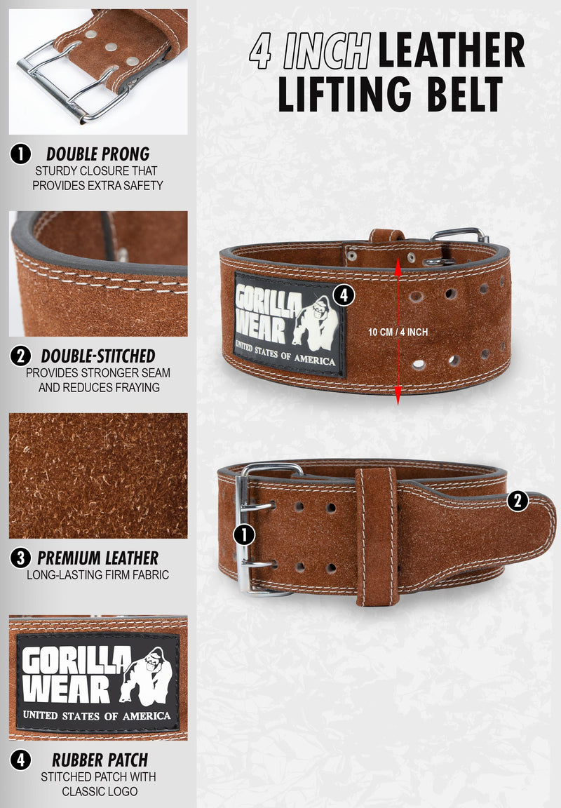 Load image into Gallery viewer, GW 4-inch Leather Lifting Belt - Brown
