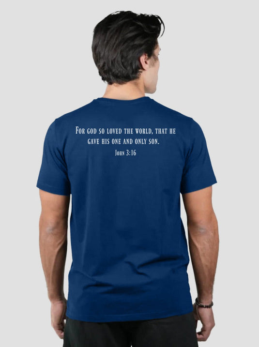 HolStrength - Sovereign Performance Tee - John 3:16 - Navy Blue / S