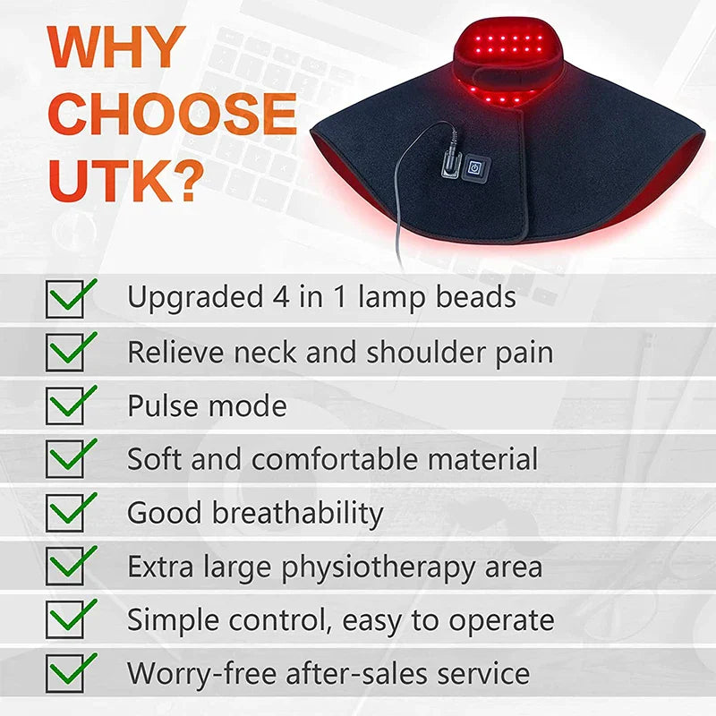 Load image into Gallery viewer, UTK - Red Light Therapy Wrap for Neck and Shoulder Pain Relief

