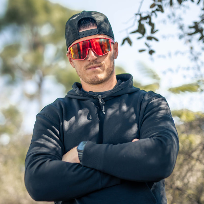 Load image into Gallery viewer, Elite Athletic Gear - FLARE - Fire Red Polarized Sunglasses
