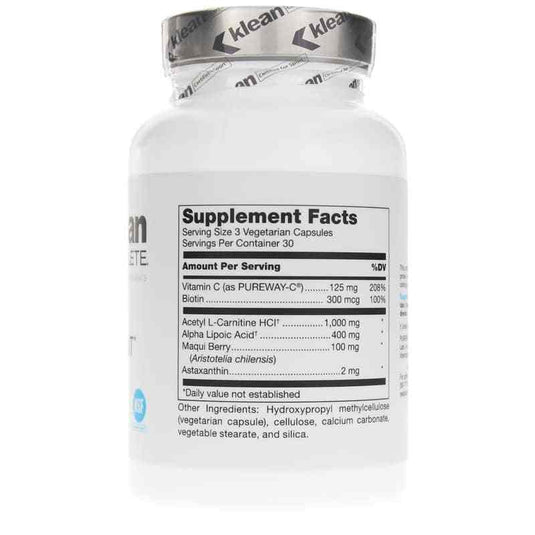Klean Antioxidant supplement facts panel