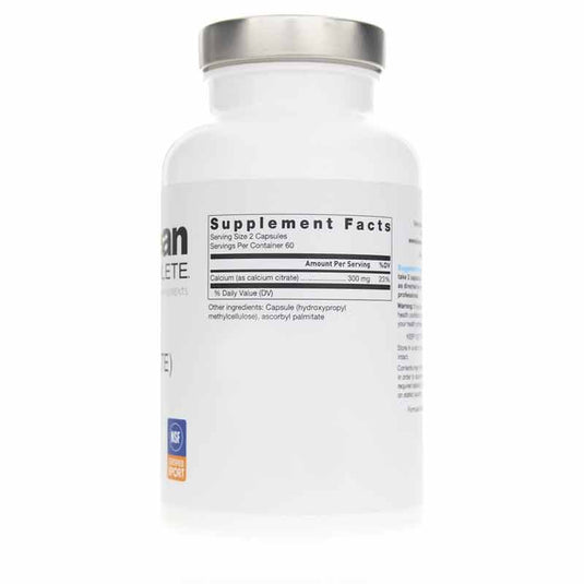 Klean Calcium Citrate supplement facts panel