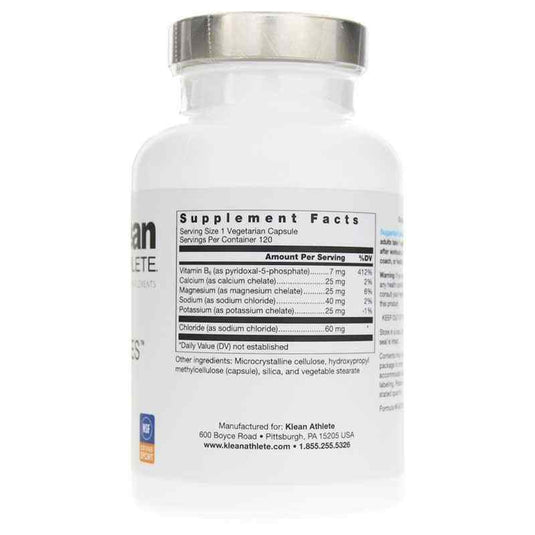 Klean Electrolytes supplement facts panel