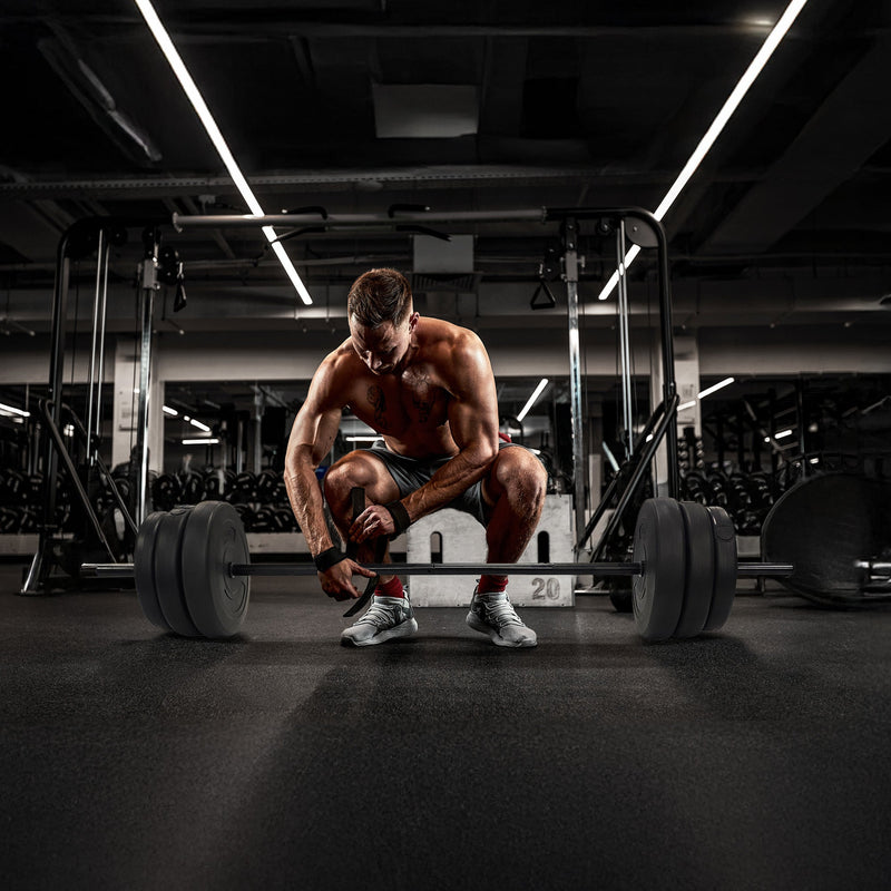 Load image into Gallery viewer, BalanceFrom Fitness Home Gym Steel Barbell Vinyl Weight Lifting Set, 100 Pounds
