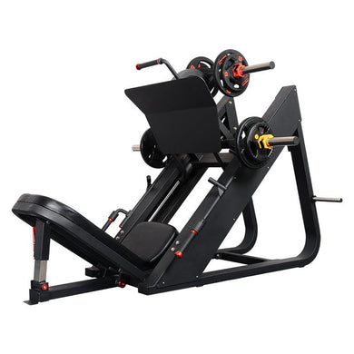 Muscle D Fitness - Excel Linear Leg Press - Plate Load Leg Press - Adjustable Back Pad - Plate Storge Pegs