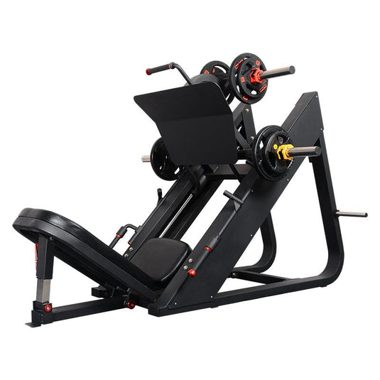 Muscle D Fitness - Excel Linear Leg Press - Plate Load Leg Press - Adjustable Back Pad - Plate Storge Pegs