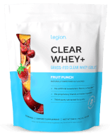 Legion Clear Whey+ Protein Isolate - 22g grass-fed whey isolate per serving, naturally sweetened, refreshing fruity drink alternative to milky shakes