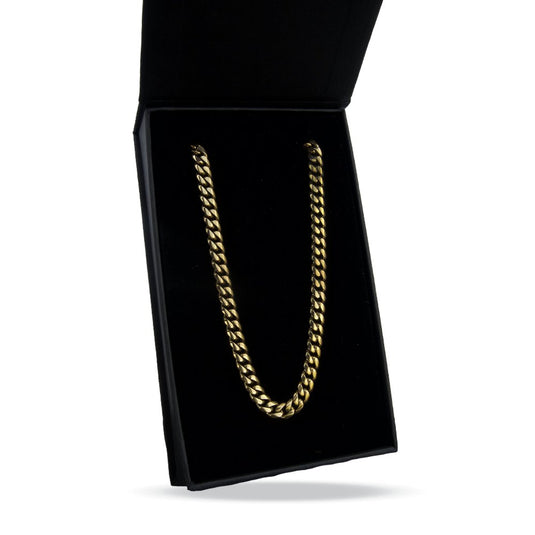 Elite Athletic Gear - 6mm Cuban Link Chain Necklace - 14K Gold Plated Stainless Steel
