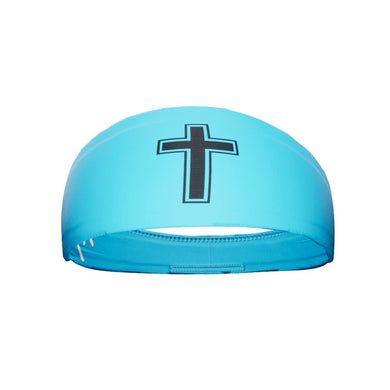 Elite Athletic Gear - Faith cross light blue headband