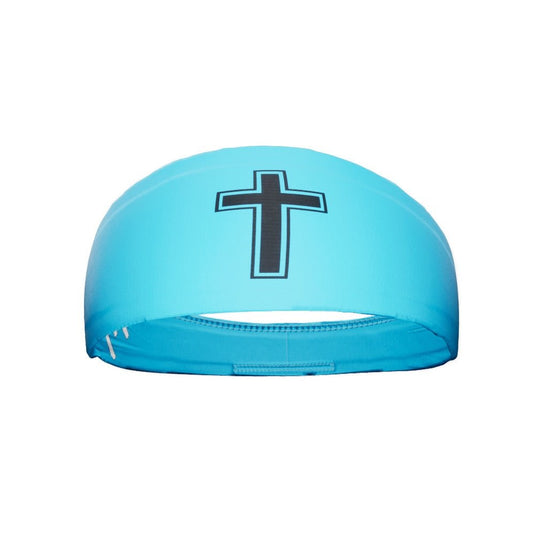 Elite Athletic Gear - Faith cross light blue headband